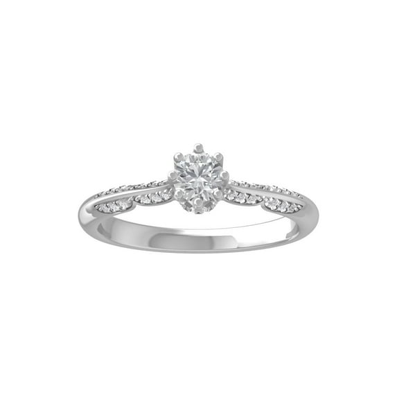 Araiya Fine Jewelry Sterling Silver Lab-Grown Diamond Engagement Ring (1/2 cttw, D-F Color, VS Clarity) Size 8.5