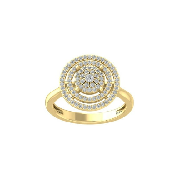 ARAIYA FINE JEWELRY 10K Yellow Gold Lab-Grown Diamond Engagement Ring (1/2 cttw Round-shape Lab-Grown Diamonds (D-F Color, VS Clarity) Size 9.5