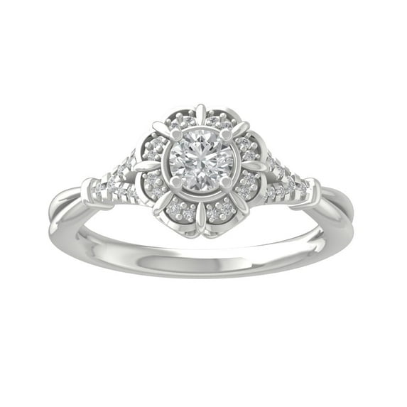 Araiya Fine Jewelry Sterling Silver Lab-Grown Diamond Engagement Ring (1/2 cttw, D-F Color, VS Clarity) Size 9