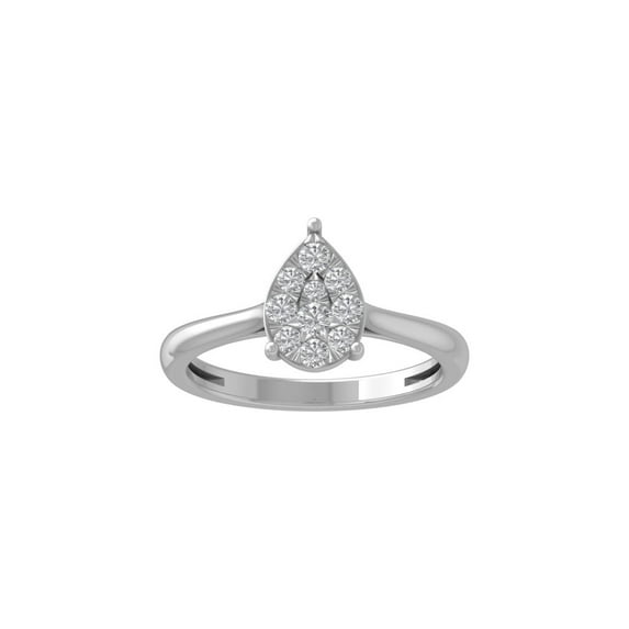 ARAIYA FINE JEWELRY 10K White Gold Lab-Grown Diamond Engagement Ring (1/3 cttw Round-shape Lab-Grown Diamonds (D-F Color, VS Clarity) Size 5.5