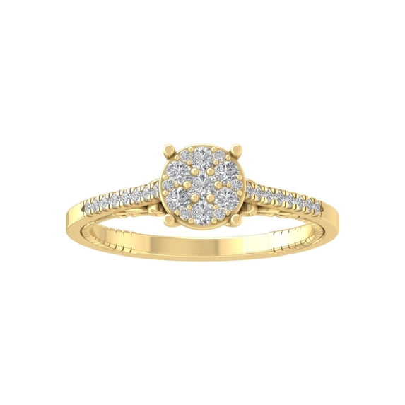 ARAIYA FINE JEWELRY 10K Yellow Gold Lab-Grown Diamond Engagement Ring (1/3 cttw Round-shape Lab-Grown Diamonds (D-F Color, VS Clarity) Size 5.5