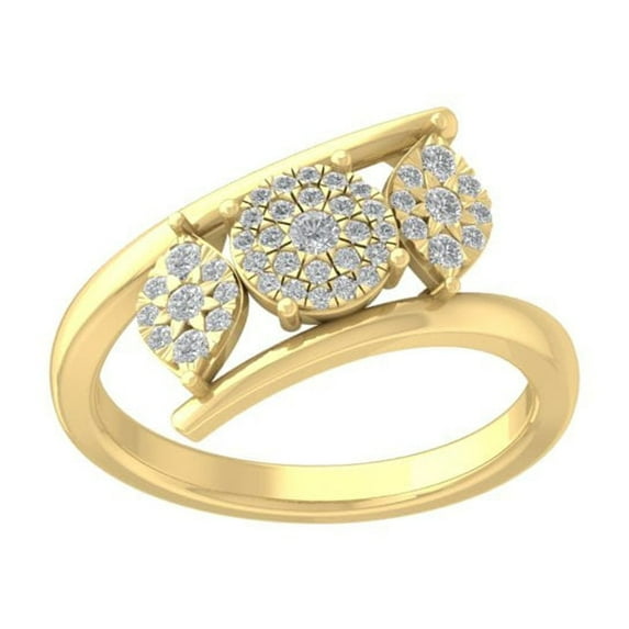ARAIYA FINE JEWELRY 10K Yellow Gold Lab-Grown Diamond Engagement Ring (1/3 cttw Round-shape Lab-Grown Diamonds (D-F Color, VS Clarity) Size 5.5