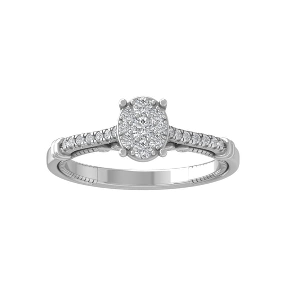 Araiya Fine Jewelry Sterling Silver Lab-Grown Diamond Engagement Ring (1/3 cttw, D-F Color, VS Clarity) Size 5