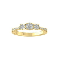 ARAIYA FINE JEWELRY 10K White Gold Lab-Grown Diamond Engagement Ring (1/3 cttw Round-shape Lab-Grown Diamonds (D-F Color, VS Clarity) Size 6.5