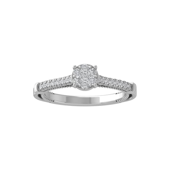 ARAIYA FINE JEWELRY 14K White Gold Lab-Grown Diamond Engagement Ring (1/3 cttw ,D-F Color, VS Clarity) Size 6.5