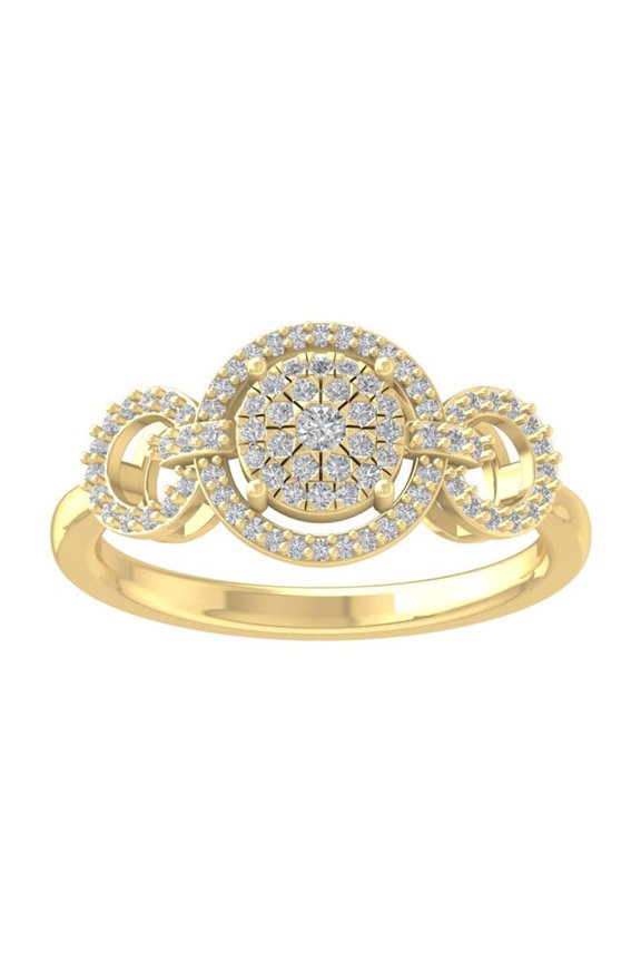 FINE JEWELRY 10K White Gold Lab-Grown Diamond Engagement Ring (1/3 cttw Round-shape Lab-Grown Diamonds (D-F Color, VS Clarity) Size 6