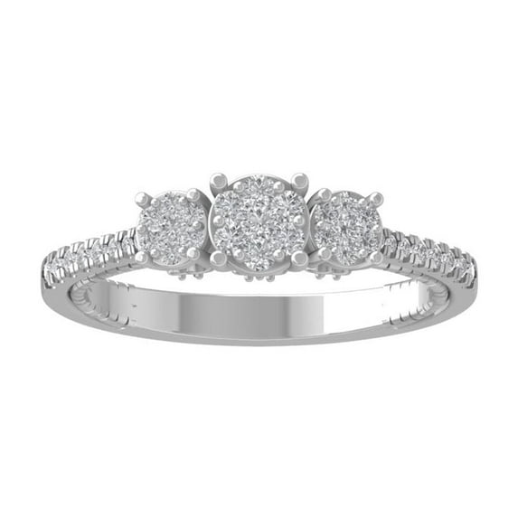 ARAIYA FINE JEWELRY 14K White Gold Lab-Grown Diamond Engagement Ring (1/3 cttw ,D-F Color, VS Clarity) Size 7.5