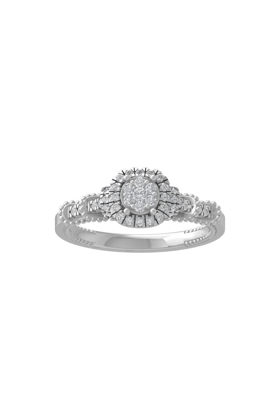 Fine Jewelry Sterling Silver Lab-Grown Diamond Engagement Ring (1/3 cttw, D-F Color, VS Clarity) Size 7.5