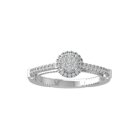 ARAIYA FINE JEWELRY 10K White Gold Lab-Grown Diamond Engagement Ring (1/3 cttw Round-shape Lab-Grown Diamonds (D-F Color, VS Clarity) Size 7