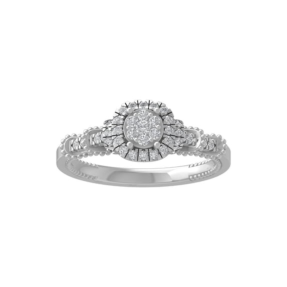 ARAIYA FINE JEWELRY 14K White Gold Lab-Grown Diamond Engagement Ring (1/3 cttw ,D-F Color, VS Clarity) Size 8.5