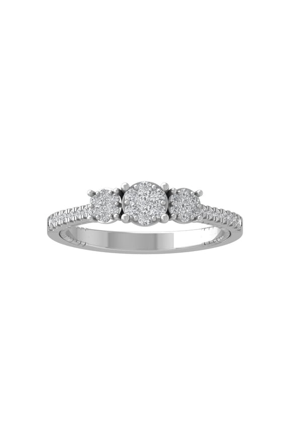 Fine Jewelry Sterling Silver Lab-Grown Diamond Engagement Ring (1/3 cttw, D-F Color, VS Clarity) Size 8