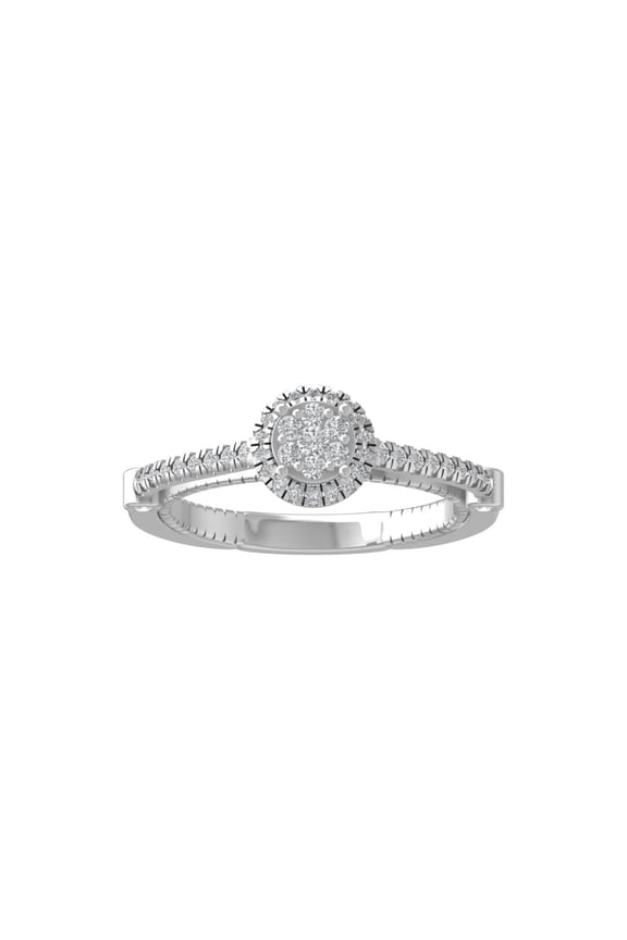 Fine Jewelry Sterling Silver Lab-Grown Diamond Engagement Ring (1/3 cttw, D-F Color, VS Clarity) Size 9