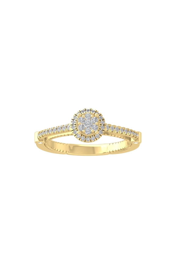 FINE JEWELRY 10K White Gold Lab-Grown Diamond Engagement Ring (1/3 cttw Round-shape Lab-Grown Diamonds (D-F Color, VS Clarity) Size 9