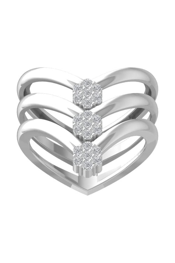 FINE JEWELRY 10K White Gold Lab-Grown Diamond Engagement Ring (1/45 cttw Round-shape Lab-Grown Diamonds (D-F Color, VS Clarity) Size 10