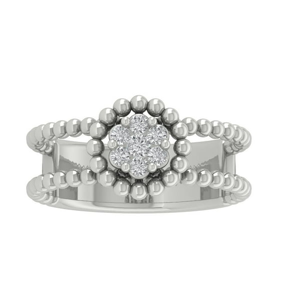 Araiya Fine Jewelry Sterling Silver Lab-Grown Diamond Engagement Ring (1/45 cttw, D-F Color, VS Clarity) Size 5