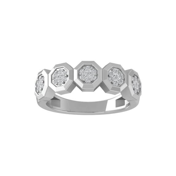 ARAIYA FINE JEWELRY 14K White Gold Lab-Grown Diamond Engagement Ring (1/45 cttw ,D-F Color, VS Clarity) Size 8.5