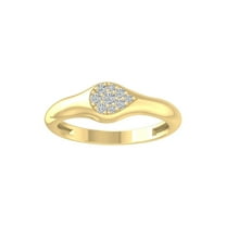 ARAIYA FINE JEWELRY 10K Yellow Gold Lab-Grown Diamond Engagement Ring (1/6 cttw Round-shape Lab-Grown Diamonds (D-F Color, VS Clarity) Size 6