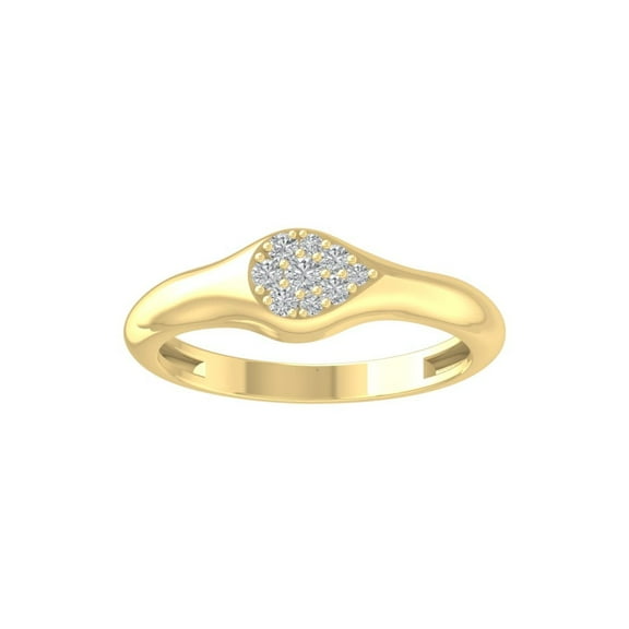 ARAIYA FINE JEWELRY 10K Yellow Gold Lab-Grown Diamond Engagement Ring (1/6 cttw Round-shape Lab-Grown Diamonds (D-F Color, VS Clarity) Size 6