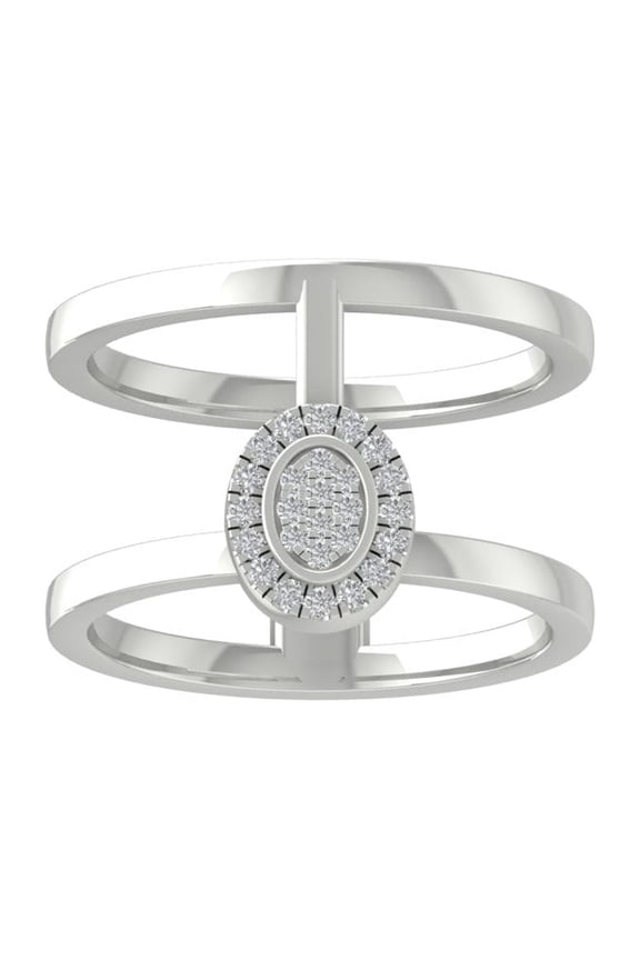 Fine Jewelry Sterling Silver Lab-Grown Diamond Engagement Ring (1/8 cttw, D-F Color, VS Clarity) Size 6