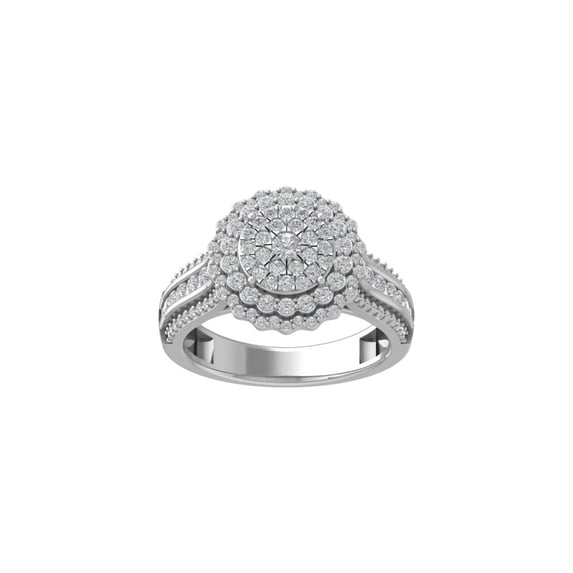 Araiya Fine Jewelry Sterling Silver Lab-Grown Diamond Engagement Ring (1 cttw, D-F Color, VS Clarity) Size 10
