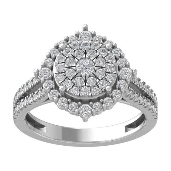 Araiya Fine Jewelry Sterling Silver Lab-Grown Diamond Engagement Ring (1 cttw, D-F Color, VS Clarity) Size 5.5