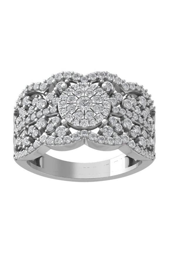 Fine Jewelry Sterling Silver Lab-Grown Diamond Engagement Ring (1 cttw, D-F Color, VS Clarity) Size 6.5