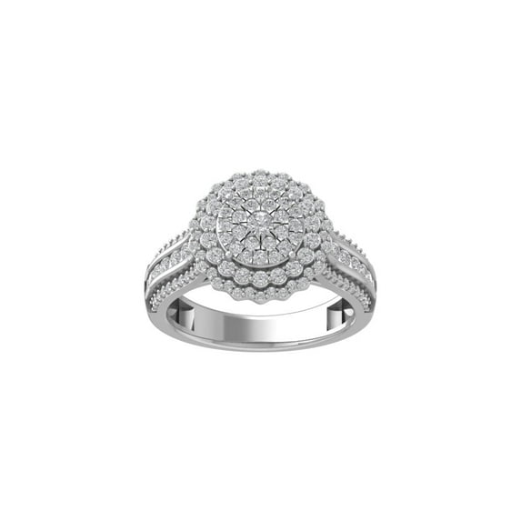 Araiya Fine Jewelry Sterling Silver Lab-Grown Diamond Engagement Ring (1 cttw, D-F Color, VS Clarity) Size 7