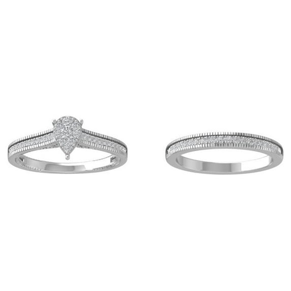ARAIYA FINE JEWELRY 10K White Gold Lab-Grown Diamond Engagement Ring (2/5 cttw Round-shape Lab-Grown Diamonds (D-F Color, VS Clarity) Size 8.5