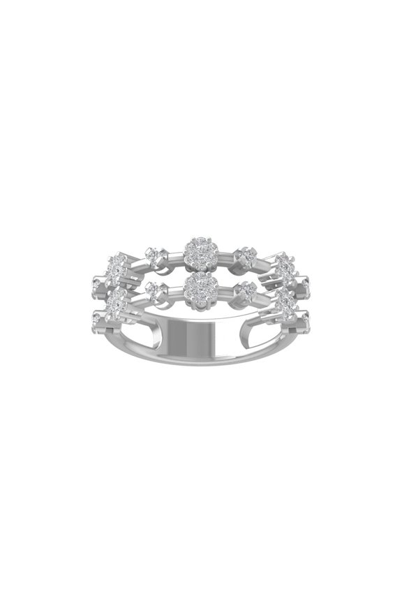 Fine Jewelry Sterling Silver Lab-Grown Diamond Engagement Ring (2/5 cttw, D-F Color, VS Clarity) Size 8