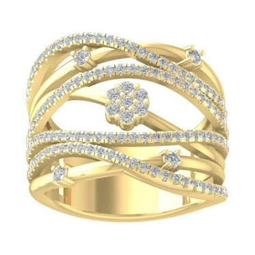 ARAIYA FINE JEWELRY 10K White Gold Lab-Grown Diamond Engagement Ring (3/4 cttw Round-shape Lab-Grown Diamonds (D-F Color, VS Clarity) Size 5.5