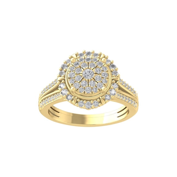 ARAIYA FINE JEWELRY 10K White Gold Lab-Grown Diamond Engagement Ring (3/4 cttw Round-shape Lab-Grown Diamonds (D-F Color, VS Clarity) Size 5