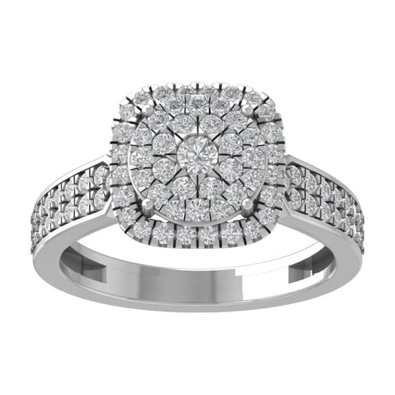ARAIYA FINE JEWELRY 14K White Gold Lab-Grown Diamond Engagement Ring (3/4 cttw ,D-F Color, VS Clarity) Size 5