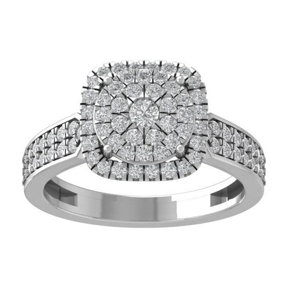 ARAIYA FINE JEWELRY 14K White Gold Lab-Grown Diamond Engagement Ring (3/4 cttw ,D-F Color, VS Clarity) Size 6.5