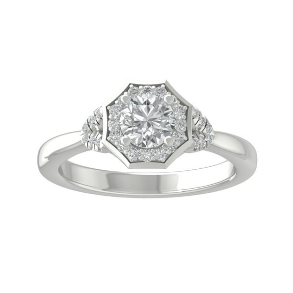 Araiya Fine Jewelry Sterling Silver Lab-Grown Diamond Engagement Ring (3/4 cttw, D-F Color, VS Clarity) Size 6