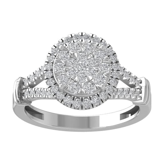 Araiya Fine Jewelry Sterling Silver Lab-Grown Diamond Engagement Ring (3/4 cttw, D-F Color, VS Clarity) Size 9