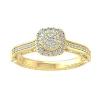 ARAIYA FINE JEWELRY 10K White Gold Lab-Grown Diamond Engagement Ring (5/8 cttw Round-shape Lab-Grown Diamonds (D-F Color, VS Clarity) Size 6