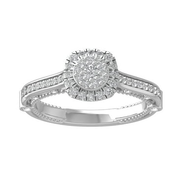 Araiya Fine Jewelry Sterling Silver Lab-Grown Diamond Engagement Ring (5/8 cttw, D-F Color, VS Clarity) Size 9