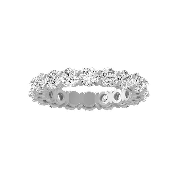 ARAIYA FINE JEWELRY 10K White Gold Lab Grown Diamond Eternity Band Ring (3 cttw, D-E Color, VS Clarity) Size 8.5
