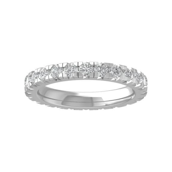 ARAIYA FINE JEWELRY 10K White Gold Lab-Grown Diamond Eternity Ring (1 1/6 cttw Round-shape Lab-Grown Diamonds (D-F Color, VS Clarity) Size 9.5