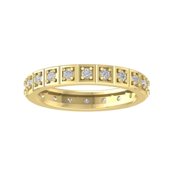 ARAIYA FINE JEWELRY 10K White Gold Lab-Grown Diamond Eternity Ring (1/2 cttw Round-shape Lab-Grown Diamonds (D-F Color, VS Clarity) Size 8.5
