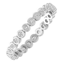 ARAIYA FINE JEWELRY 10K White Gold Lab Grown Diamond Eternity Ring (1/4 cttw, D-F Color, VS1 Clarity) Size 5