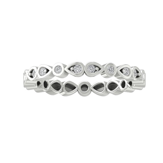 ARAIYA FINE JEWELRY 14K White Gold Lab-Grown Diamond Eternity Ring (2/5 cttw ,D-F Color, VS Clarity) Size 8