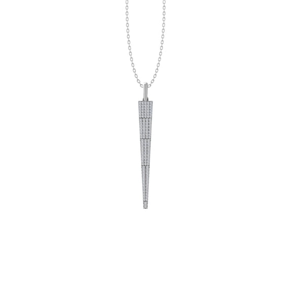 ARAIYA FINE JEWELRY 10K White Gold Lab Grown Diamond Fashion Pendant Silver Cable Chain Necklace (1/2 cttw, D-F Color, VS Clarity) 18"