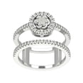 thumbnail image 1 of ARAIYA FINE JEWELRY 10K White Gold Lab Grown Diamond Flower Band Ring (1/2 cttw, D-F Color, VS Clarity), Size 7.5, 1 of 5
