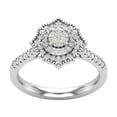 thumbnail image 1 of ARAIYA FINE JEWELRY 10K White Gold Lab Grown Diamond Halo Cluster Ring (1/2 cttw, D-F Color, VS Clarity), Size 9, 1 of 5