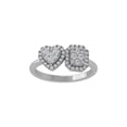 thumbnail image 1 of ARAIYA FINE JEWELRY 10K White Gold Lab-Grown Diamond Heart Ring (1/2 cttw Round-shape Lab-Grown Diamonds (D-F Color, VS Clarity) Size 10, 1 of 5