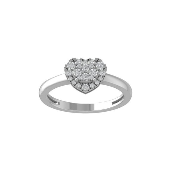 Araiya Fine Jewelry Sterling Silver Lab-Grown Diamond Heart Ring (1/3 cttw, D-F Color, VS Clarity) Size 5