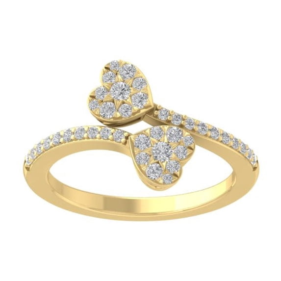 ARAIYA FINE JEWELRY 10K White Gold Lab-Grown Diamond Heart Ring (2/5 cttw Round-shape Lab-Grown Diamonds (D-F Color, VS Clarity) Size 5