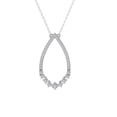 thumbnail image 1 of ARAIYA FINE JEWELRY 10K White Gold Lab Grown Diamond Journey Pendant with Gold Plated Silver Cable Chain Necklace (1/4 cttw, D-F Color, VS Clarity) 18", 1 of 1