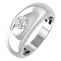 ARAIYA FINE JEWELRY 10K White Gold Lab Grown Diamond Solitaire Band Ring (1/2 cttw, D-F Color, VS1 Clarity) Size 5